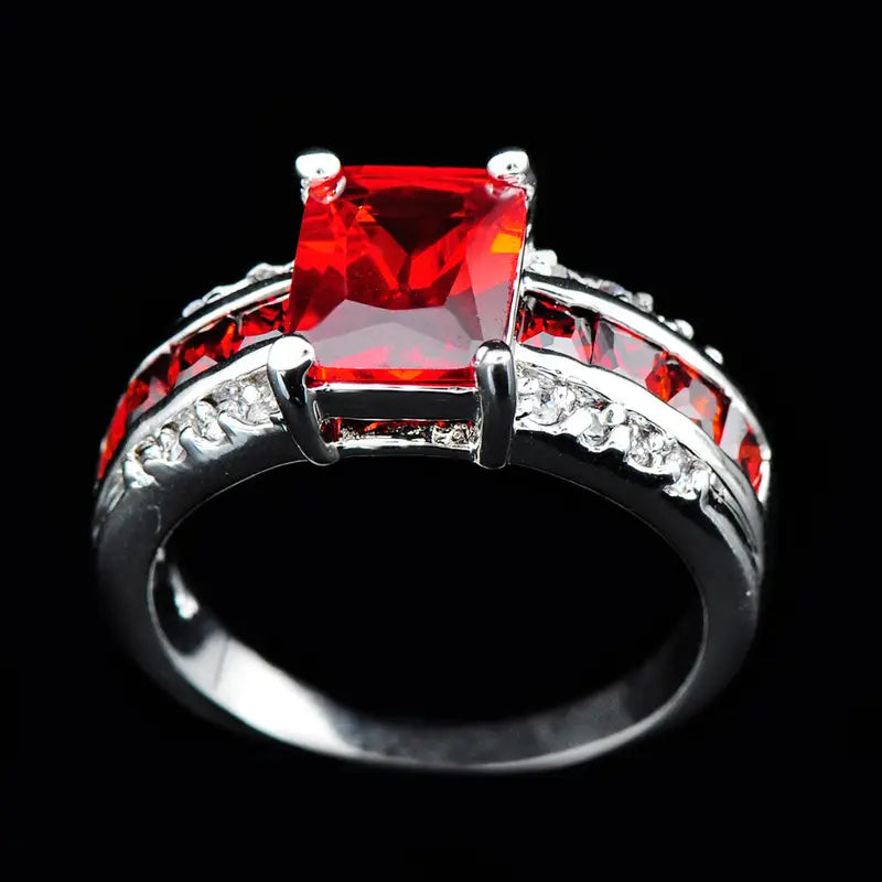 Silver Ruby Split-Shank Ring by Rose & Oliver - product image 4