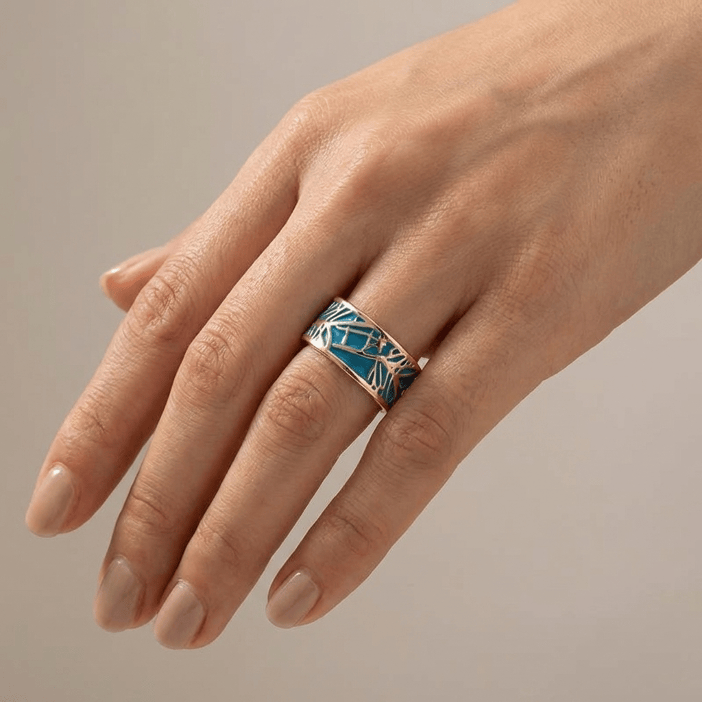Rose Gold Turquoise Mystical Ring by Rose & Oliver, alternate product view