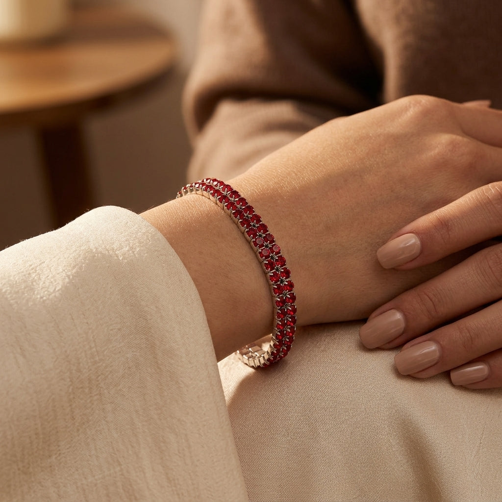 Silver Ruby Tennis Bracelet by Rose & Oliver - product image 2