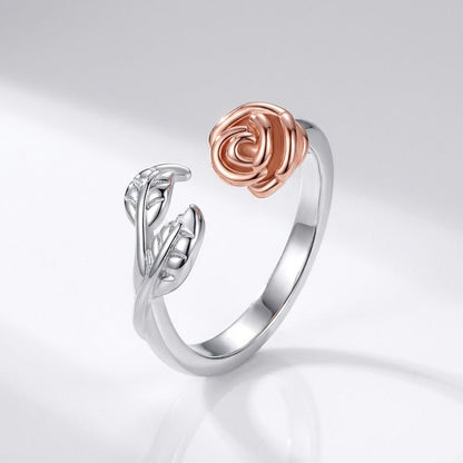 Rose & Thorn Silver Ring - (Adjustable) by Rose & Oliver, main product view