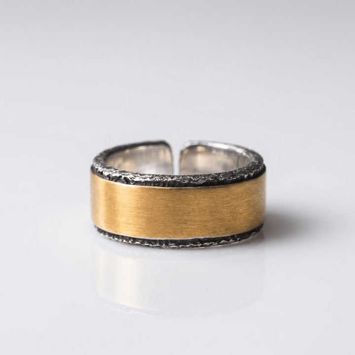 Handmade Rustic Two Tone Ring - (Adjustable) by Rose & Oliver, main product view