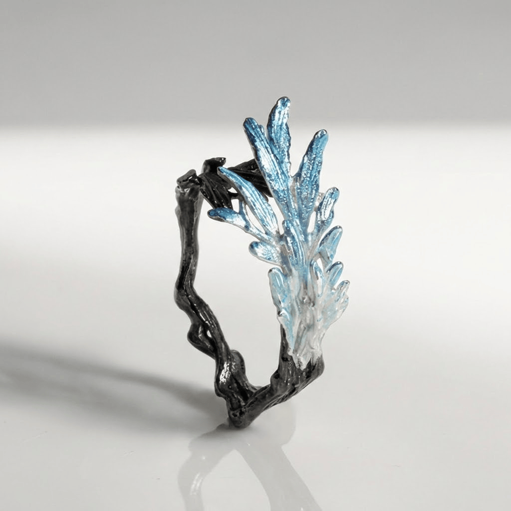 Blue Crystal Whisper Ring - (Adjustable) by Rose & Oliver, main product view