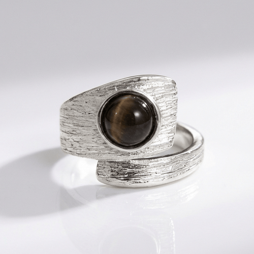 Silver Black Onyx Vintage Ring - (Adjustable) by Rose & Oliver, main product view