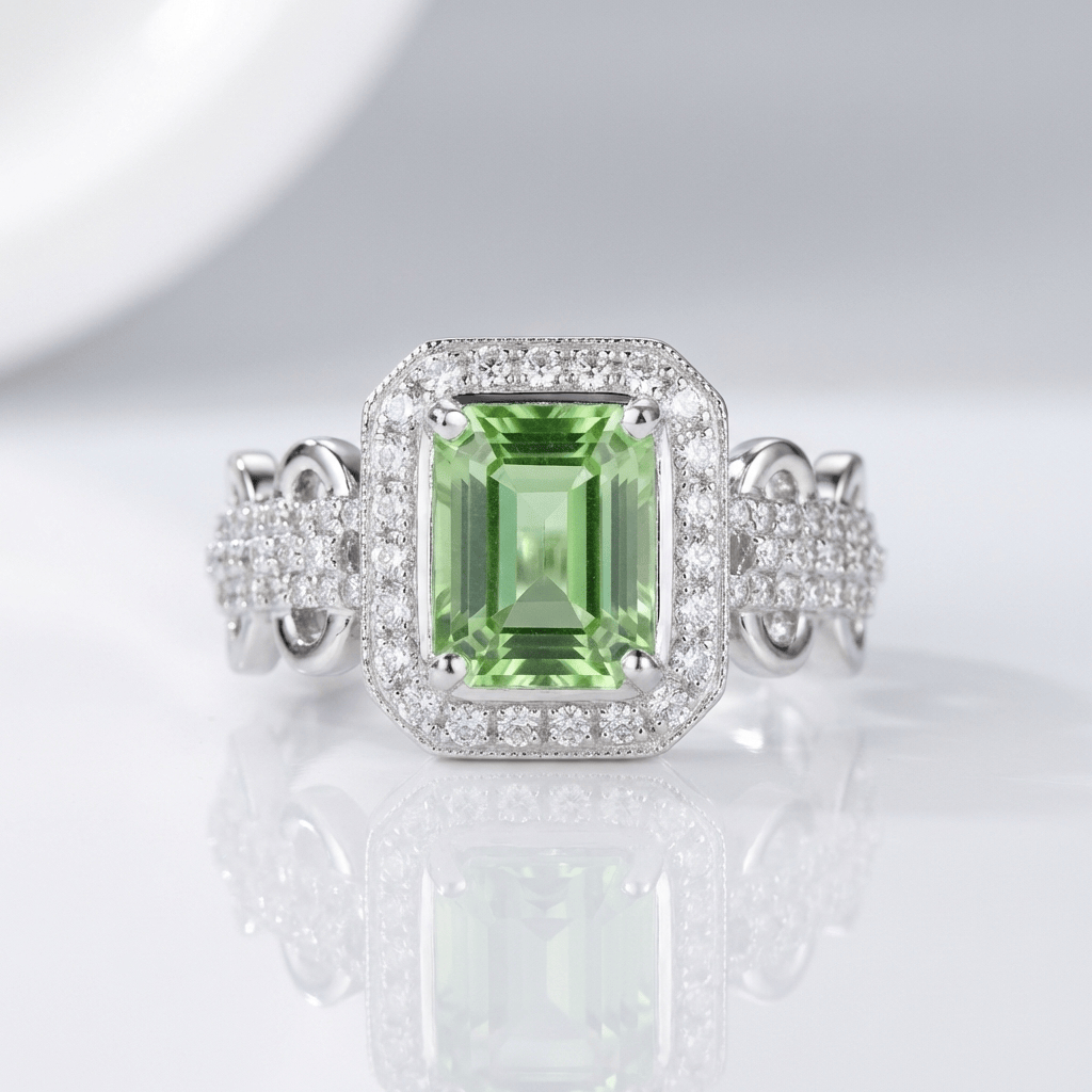 Emerald Halo Ring by Rose & Oliver, main product view