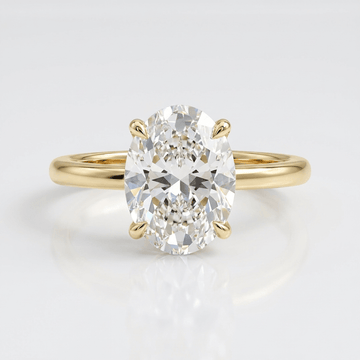 Gold Oval Diamond Solitaire Ring by Rose & Oliver, main product view