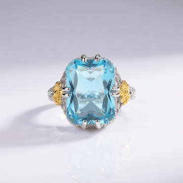 Gold Aquamarine Vintage Ring by Rose & Oliver, main product view