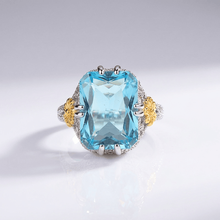 Gold Aquamarine Vintage Ring by Rose & Oliver, main product view