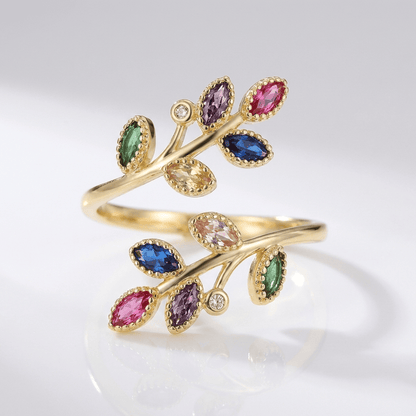 Gold Leaf Wrap Ring - (Adjustable) by Rose & Oliver, main product view