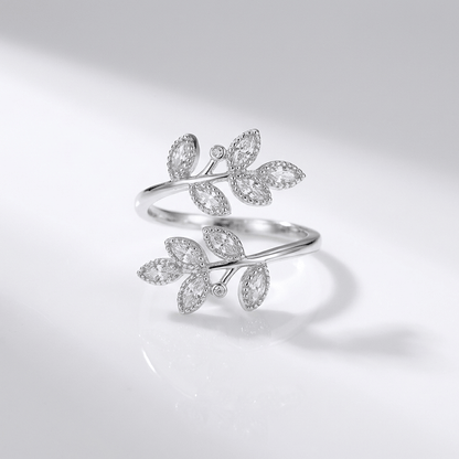Gold Leaf Wrap Ring - (Adjustable) by Rose & Oliver, detail view