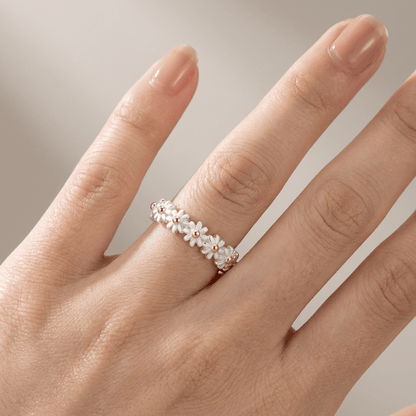 Daisy Cluster Band Ring - (Adjustable) by Rose & Oliver, alternate product view