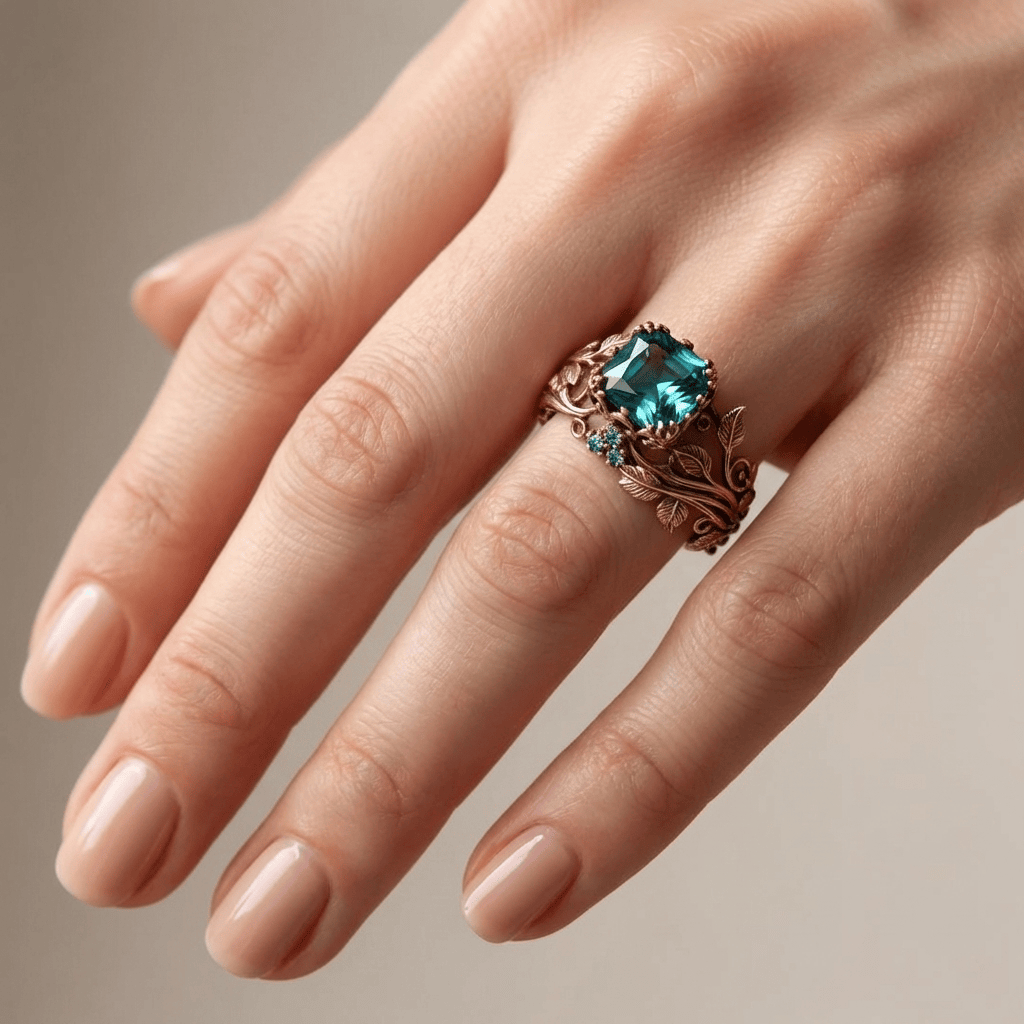 Rose Gold Enchanted Forest Ring by Rose & Oliver, alternate product view