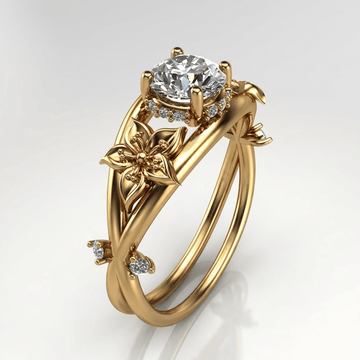 Gold Zirconia Blooming Grace Ring by Rose & Oliver, main product view