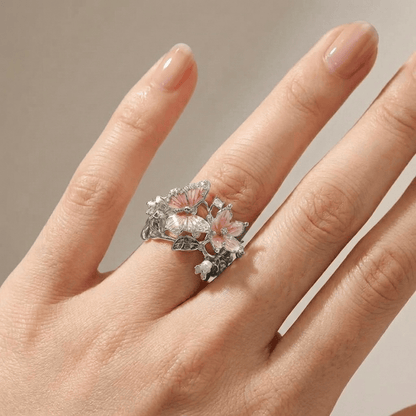 Silver Butterfly Dreamer Ring - (Adjustable) by Rose & Oliver, alternate product view