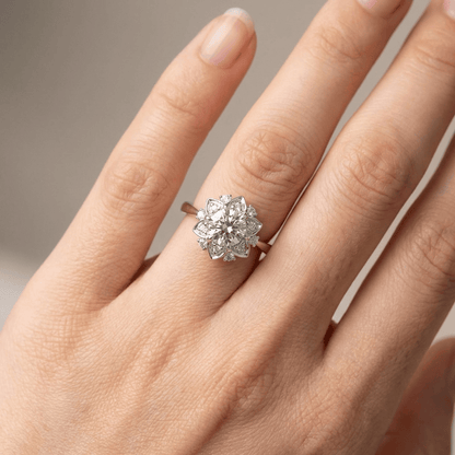 Silver Zirconia Lotus Light Ring by Rose & Oliver, alternate product view