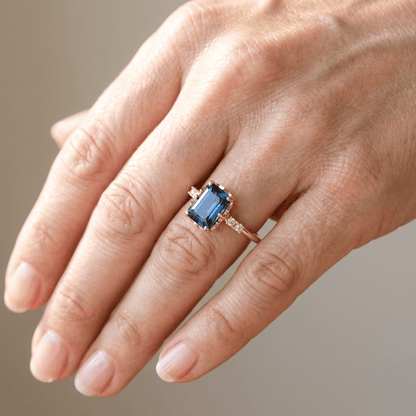 Gold Sapphire & Diamond Ring by Rose & Oliver, alternate product view