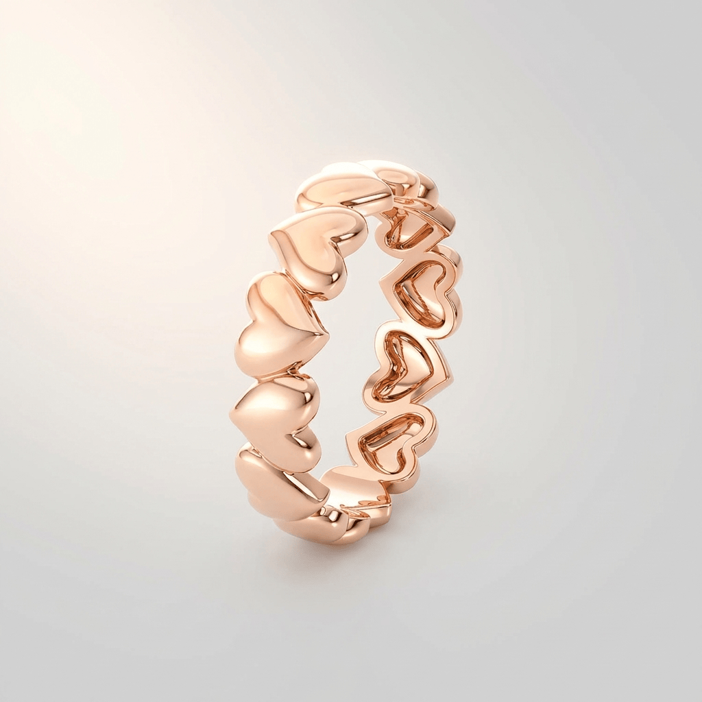 Anel Heart Of Eternity Rose & Oliver com diamantes brilhantes em prata, detalhe delicado e elegante para o dedo.