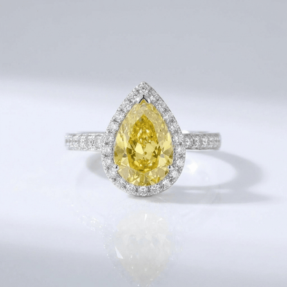Yellow Pear Diamond Halo Ring by Rose & Oliver, main product view