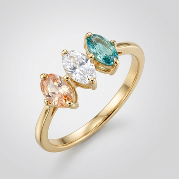 Golden Trio Ring by Rose & Oliver, main product view