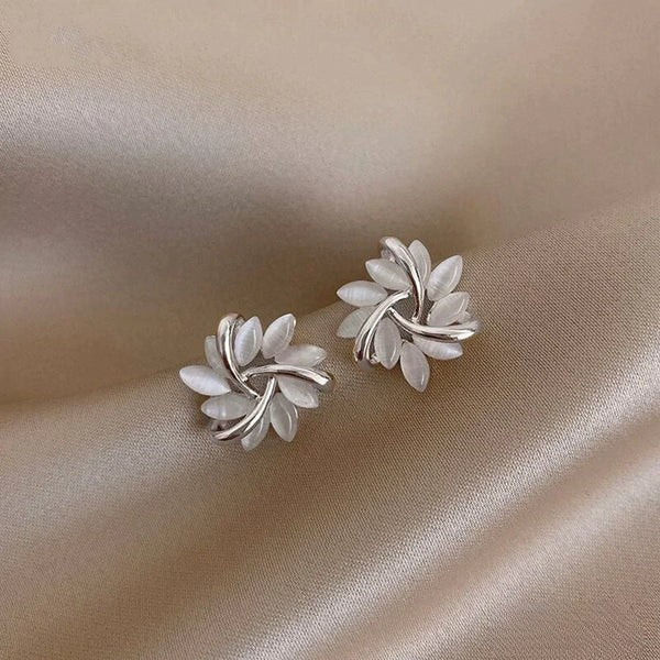 Sienna™ | Elegant Opal Petal Circle Stud Earrings by Rose & Oliver - product image 4