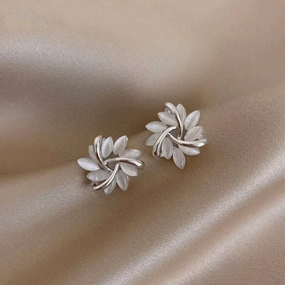 Sienna™ | Elegant Opal Petal Circle Stud Earrings by Rose & Oliver - product image 4