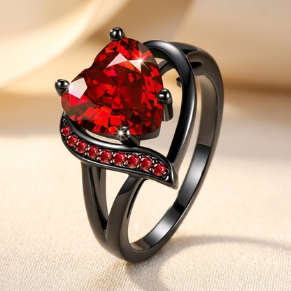 Silver Ruby Heart Ring by Rose & Oliver - product image 1