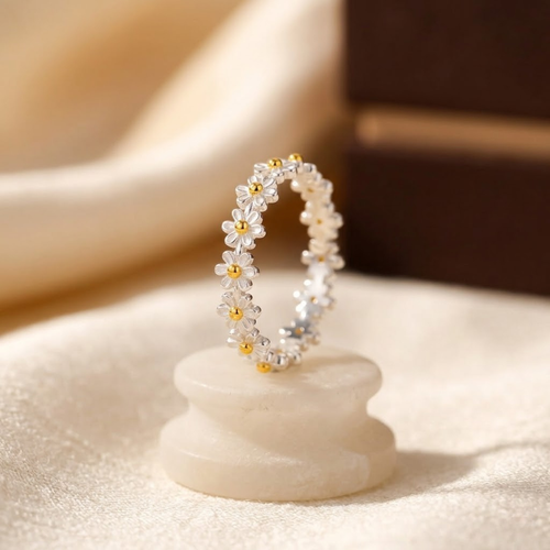 Silver Floral Ring by Rose & Oliver - product image 1