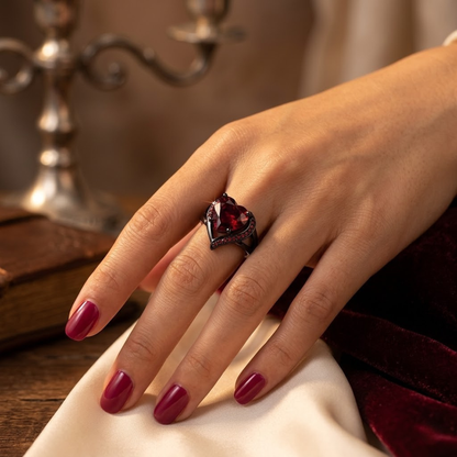 Silver Ruby Heart Ring by Rose & Oliver - product image 2