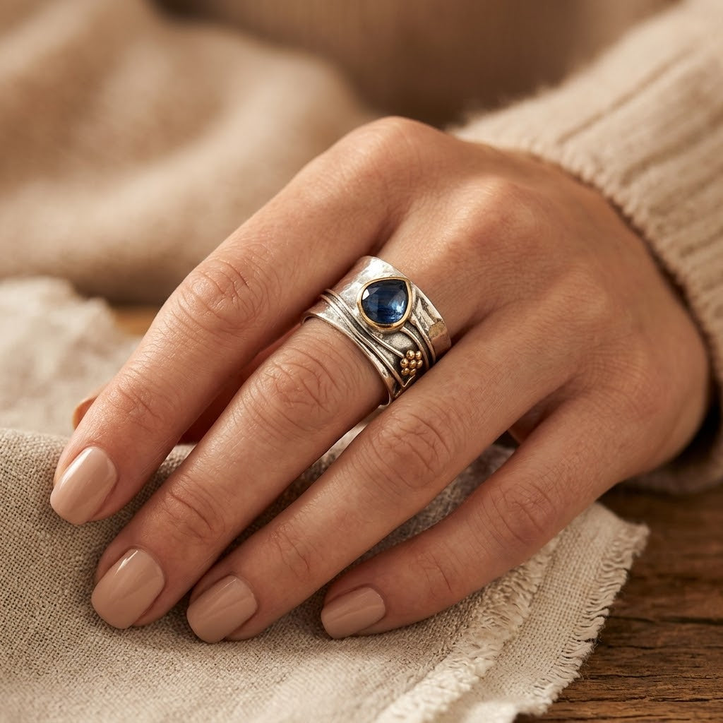 Silver and Gold Bezel Accent Ring by Rose & Oliver - product image 2