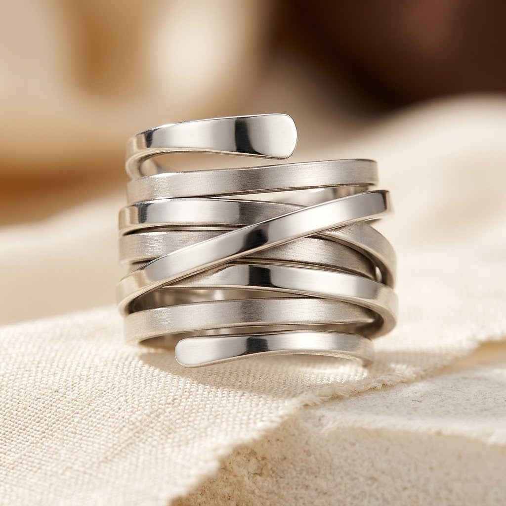 Silver Multi Band Wrap Ring by Rose & Oliver - product image 1