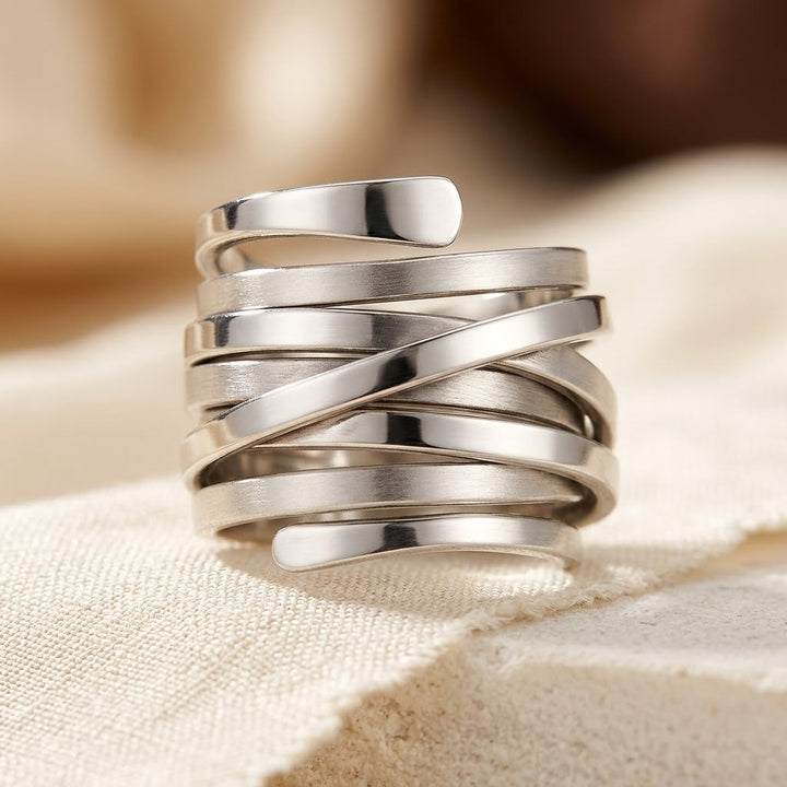 Silver Multi Band Wrap Ring by Rose & Oliver - product image 1