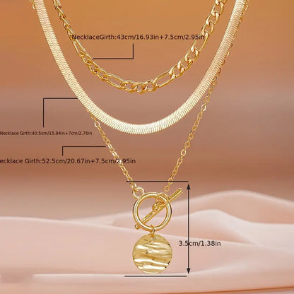 Savira Textured Coin Layered Necklace | Gold by Rose & Oliver, product detail view 7