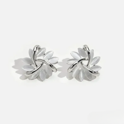 Sienna™ | Elegant Opal Petal Circle Stud Earrings by Rose & Oliver - product image 3