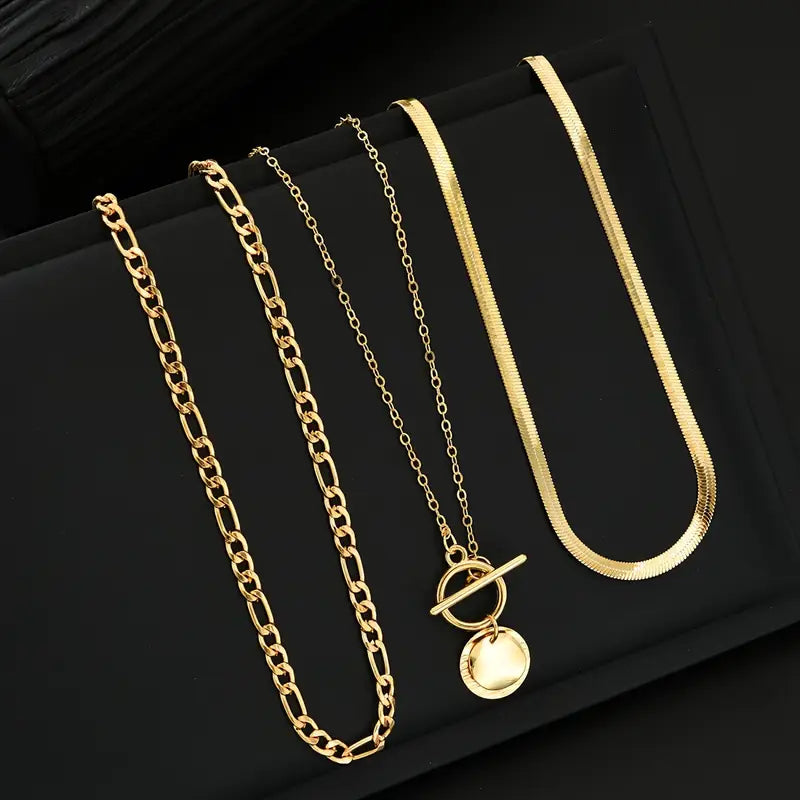 Savira Textured Coin Layered Necklace | Gold by Rose & Oliver, product detail view 6