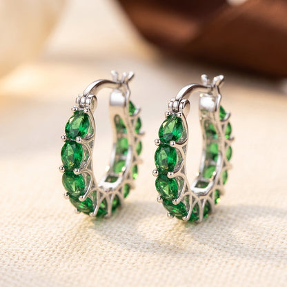 Gold Emerald Lattice Hoop Earrings by Rose & Oliver - product image 3