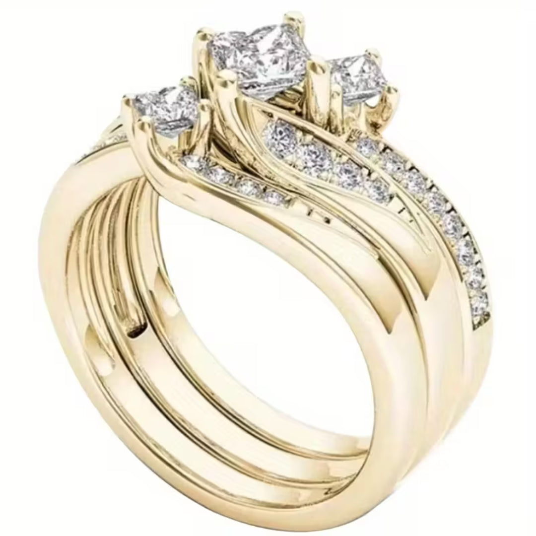 Princess Cut Triple Halo Ring by Rose & Oliver, alternate product view
