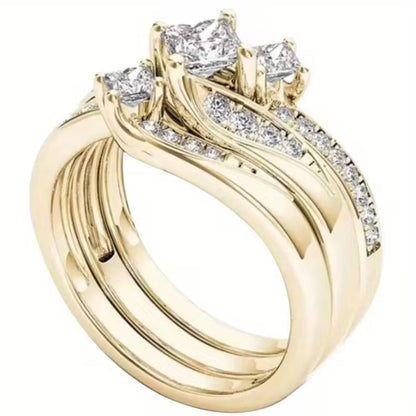 Princess Cut Triple Halo Ring by Rose & Oliver, alternate product view