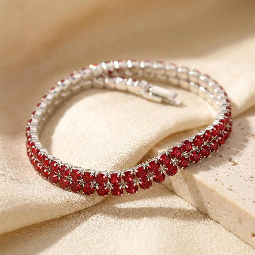 Silver Ruby Tennis Bracelet by Rose & Oliver - product image 1