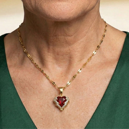 Angel Embrace Ruby Heart Necklace by Rose & Oliver, alternate product view