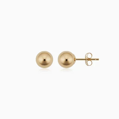 Brincos de argola Ball™ em ouro com pinos, da Rose & Oliver, com acabamento brilhante e design elegante.