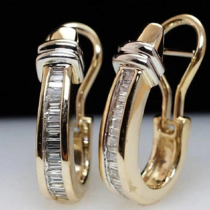 Vintage gold and diamond earrings by Rose & Oliver, main product view