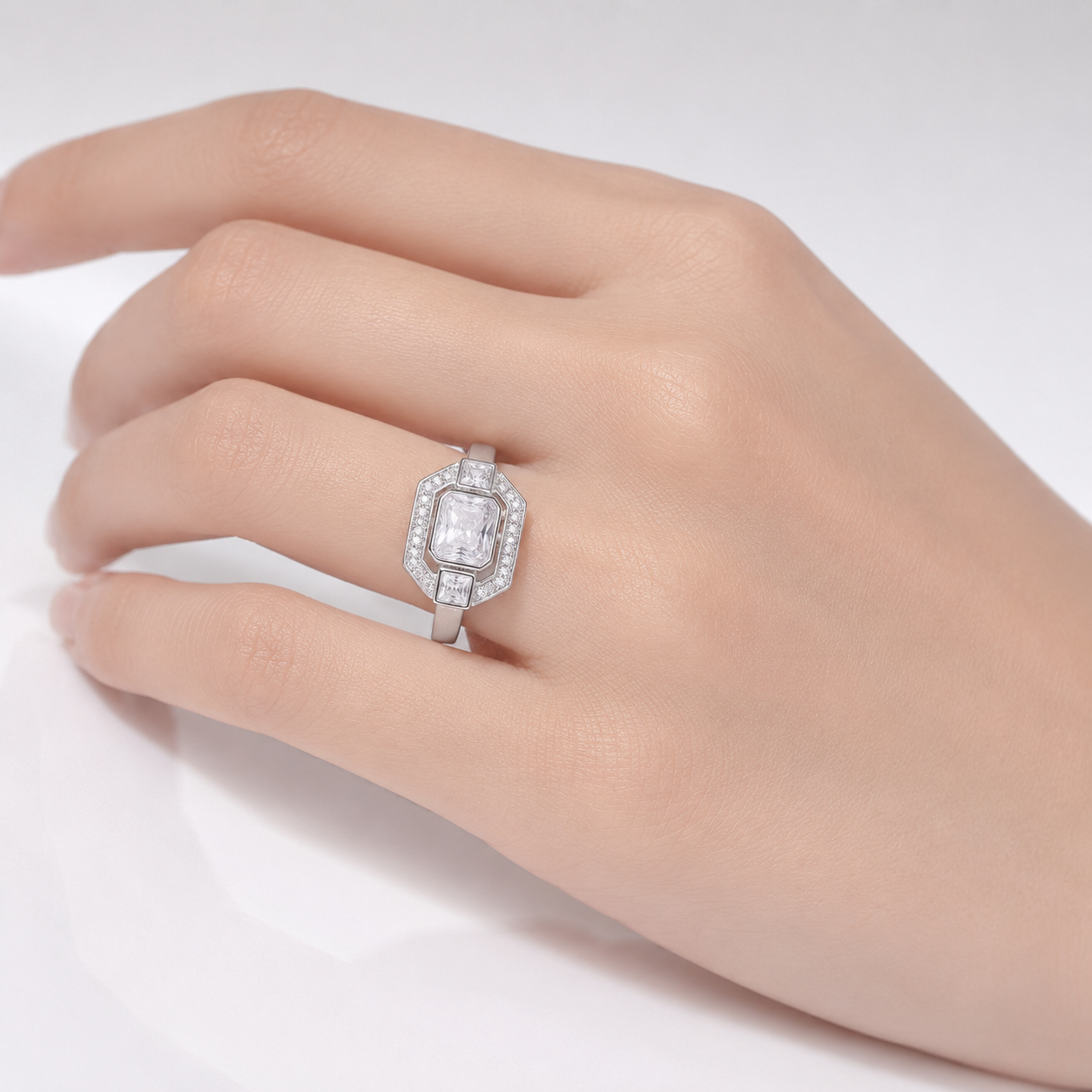 Diamond Square Vintage Ring by Rose & Oliver, alternate product view