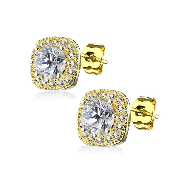 Brincos elegantes Gold Glennis™ da Rose & Oliver com detalhes refinados e acabamento brilhante em ouro.