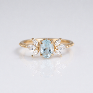 Gold Aquamarine Marquise Ring by Rose & Oliver, main product view