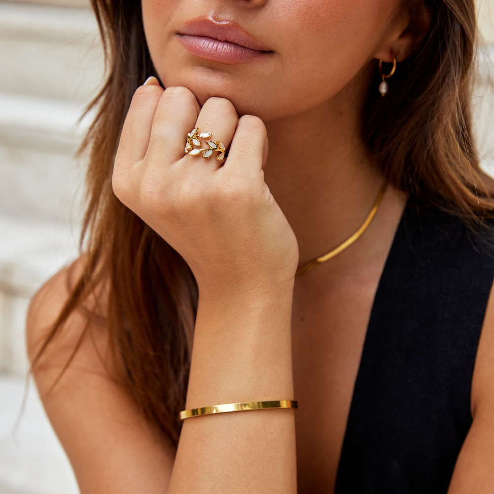 Gold Leaf Motif Ring by Rose & Oliver - product image 8