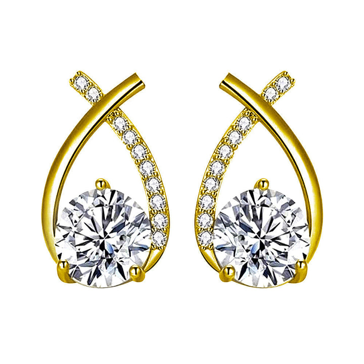 Brincos femininos dourados Arielle™ da Rose & Oliver com design elegante em ouro, detalhes refinados visíveis na imagem