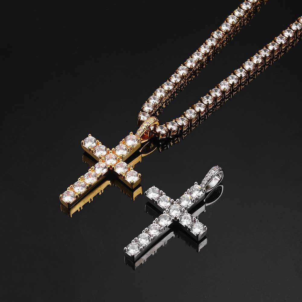 Faith™ | Gold Moissanite Cross Necklace by Rose & Oliver - product image 2
