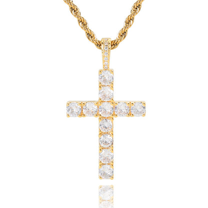 Faith™ | Gold Moissanite Cross Necklace by Rose & Oliver - product image 1