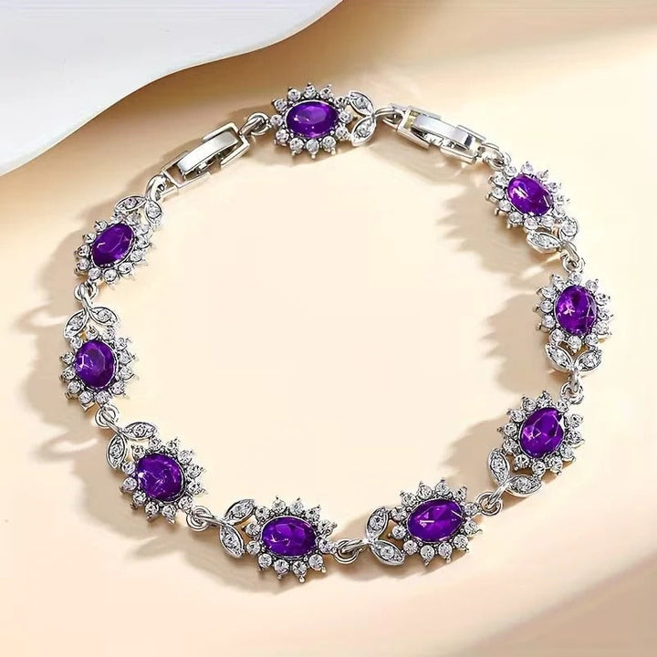 Silver Amethyst Floral Bracelet by Rose & Oliver - product image 1