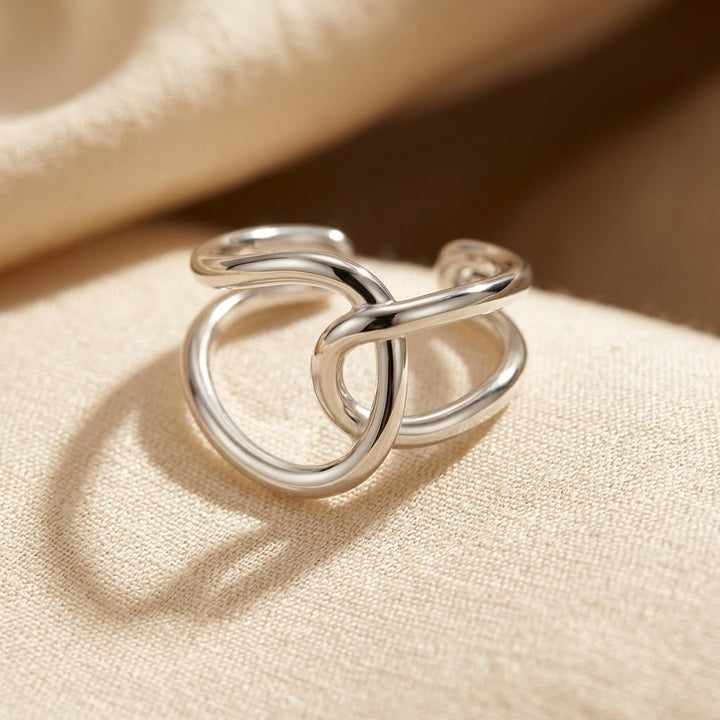 Silver Interlocking Open Ring by Rose & Oliver - product image 1