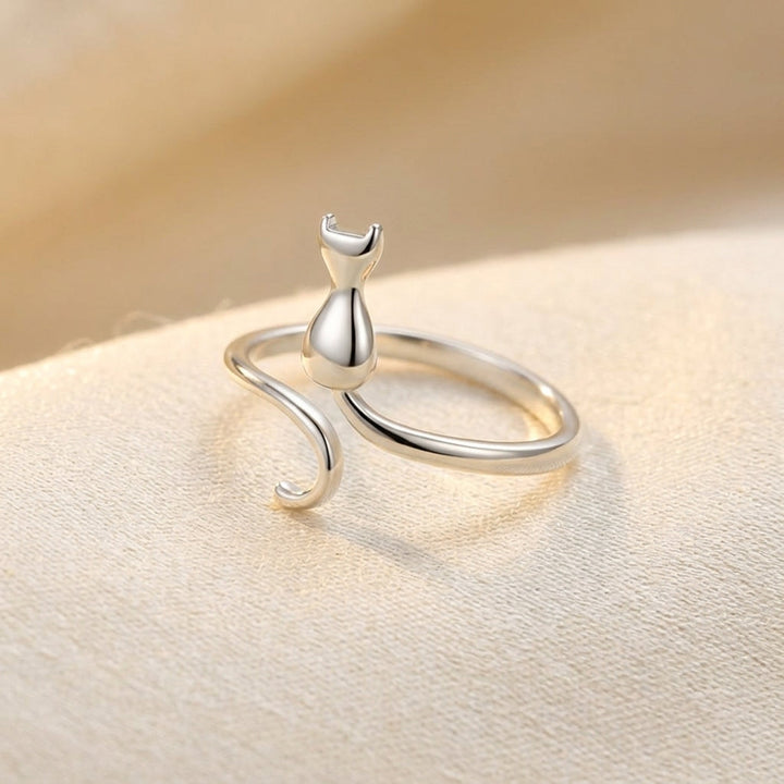 Silver Cat Motif Ring by Rose & Oliver - product image 1